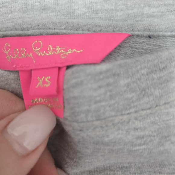 Lilly Pulitzer Gray Long Sleeve Dress with Black Embroidery - Picture 7 of 7